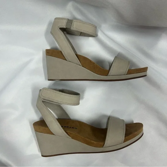 Lucky Brand | Kanoa Leather Suede Wedge Ankle Strap Sandals Women’s Size 6.5 - Picture 8 of 10